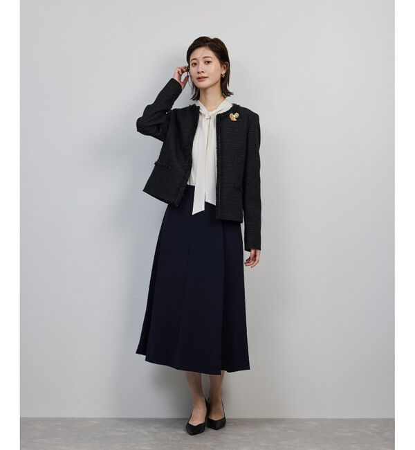 ROPE「ミックスツイードノーカラージャケット/セットアップ対応・25AW」|ノーカラージャケット|