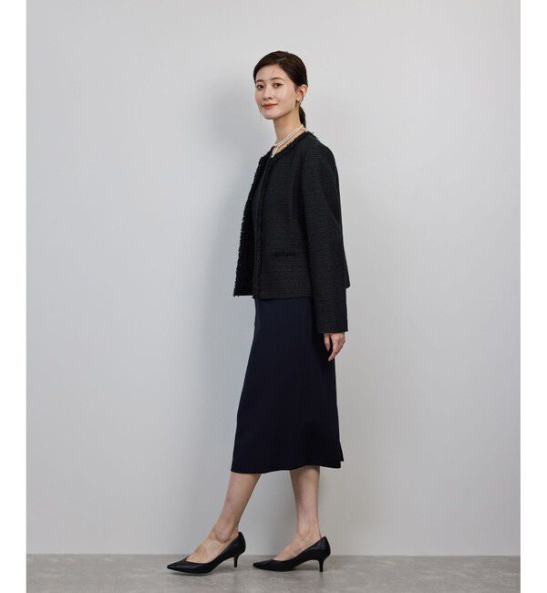 ROPE「ミックスツイードノーカラージャケット/セットアップ対応・25AW」|ノーカラージャケット|