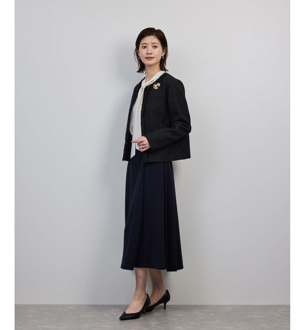 ROPE「ミックスツイードノーカラージャケット/セットアップ対応・25AW」|ノーカラージャケット|