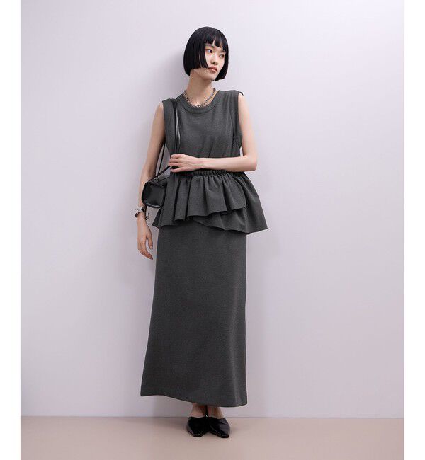 ADAM ET ROPE'「【WEB限定】ペプラムロングワンピース」|ワンピース|