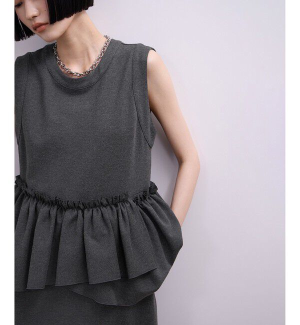 ADAM ET ROPE'「【WEB限定】ペプラムロングワンピース」|ワンピース|