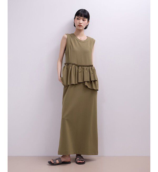 ADAM ET ROPE'「【WEB限定】ペプラムロングワンピース」|ワンピース|