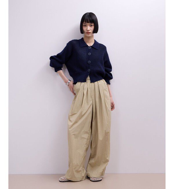 ADAM ET ROPE'「【WEB限定】ワイドリブヘムポロカーディガン」|カーディガン|