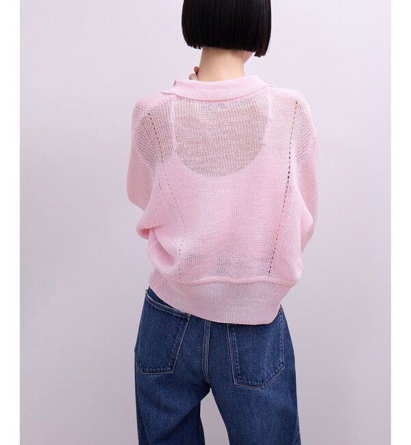 ADAM ET ROPE'「【WEB限定】ワイドリブヘムポロカーディガン」|カーディガン|