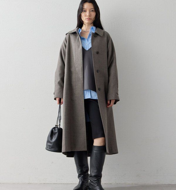  「【HERITANOVUM】 ウーステッドウールステンカラーコート」|その他|モカ