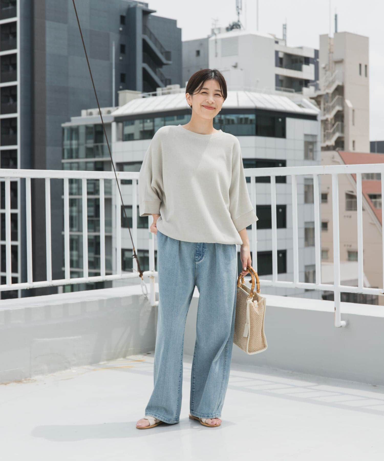 URBAN RESEARCH DOORS「タックフライスワイドTシャツ」|Tシャツ・カットソー|