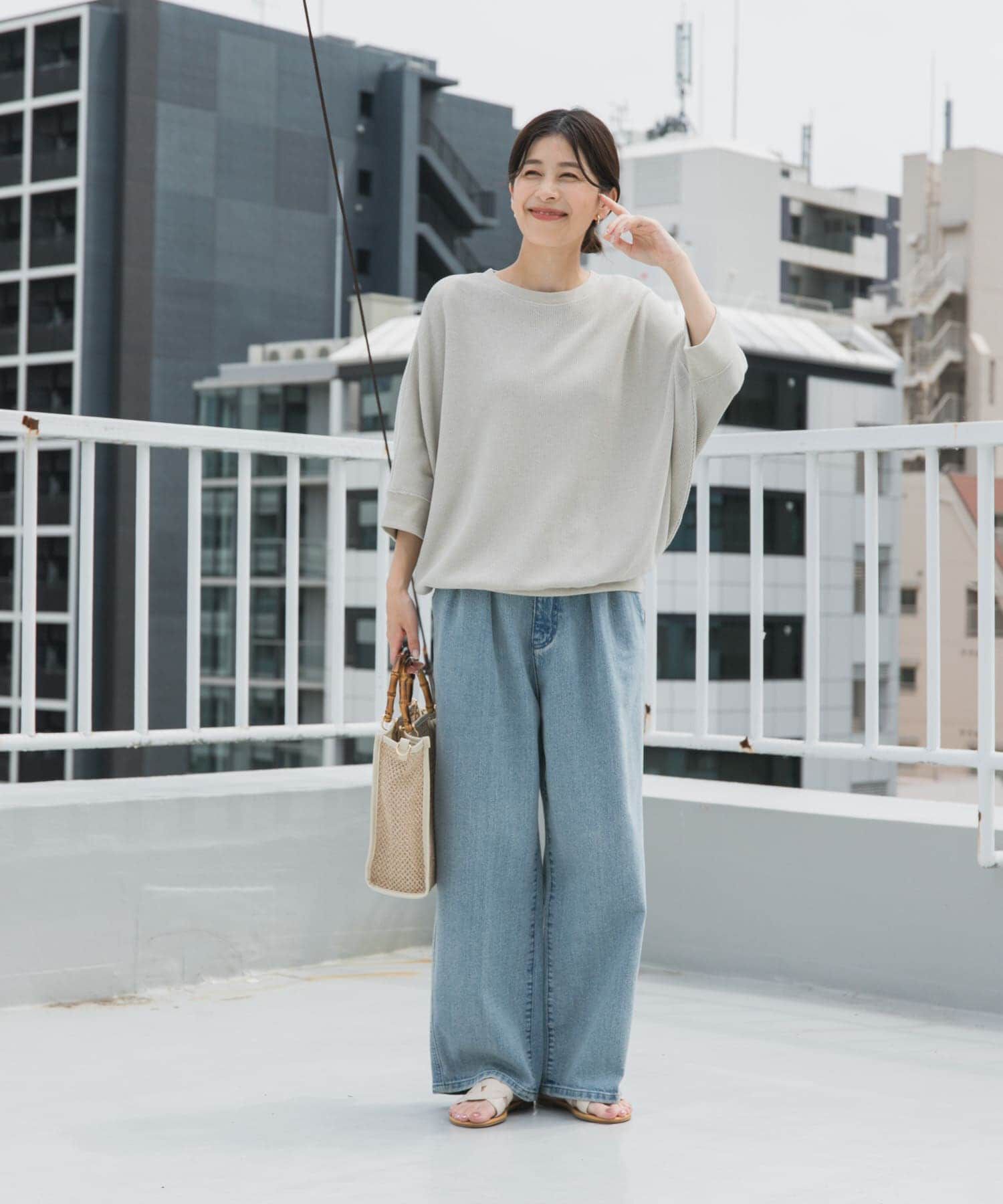URBAN RESEARCH DOORS「タックフライスワイドTシャツ」|Tシャツ・カットソー|