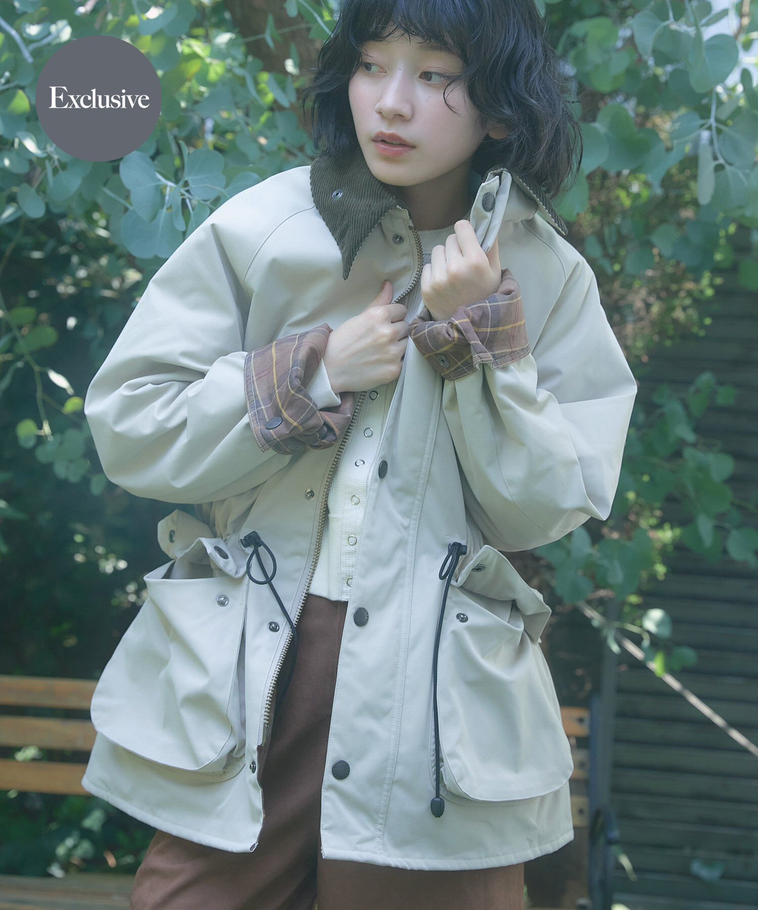 URBAN RESEARCH DOORS「『別注』Barbour&times;DOORS　OS BEDALE PADDED」|ノーカラーコート|ベージュ