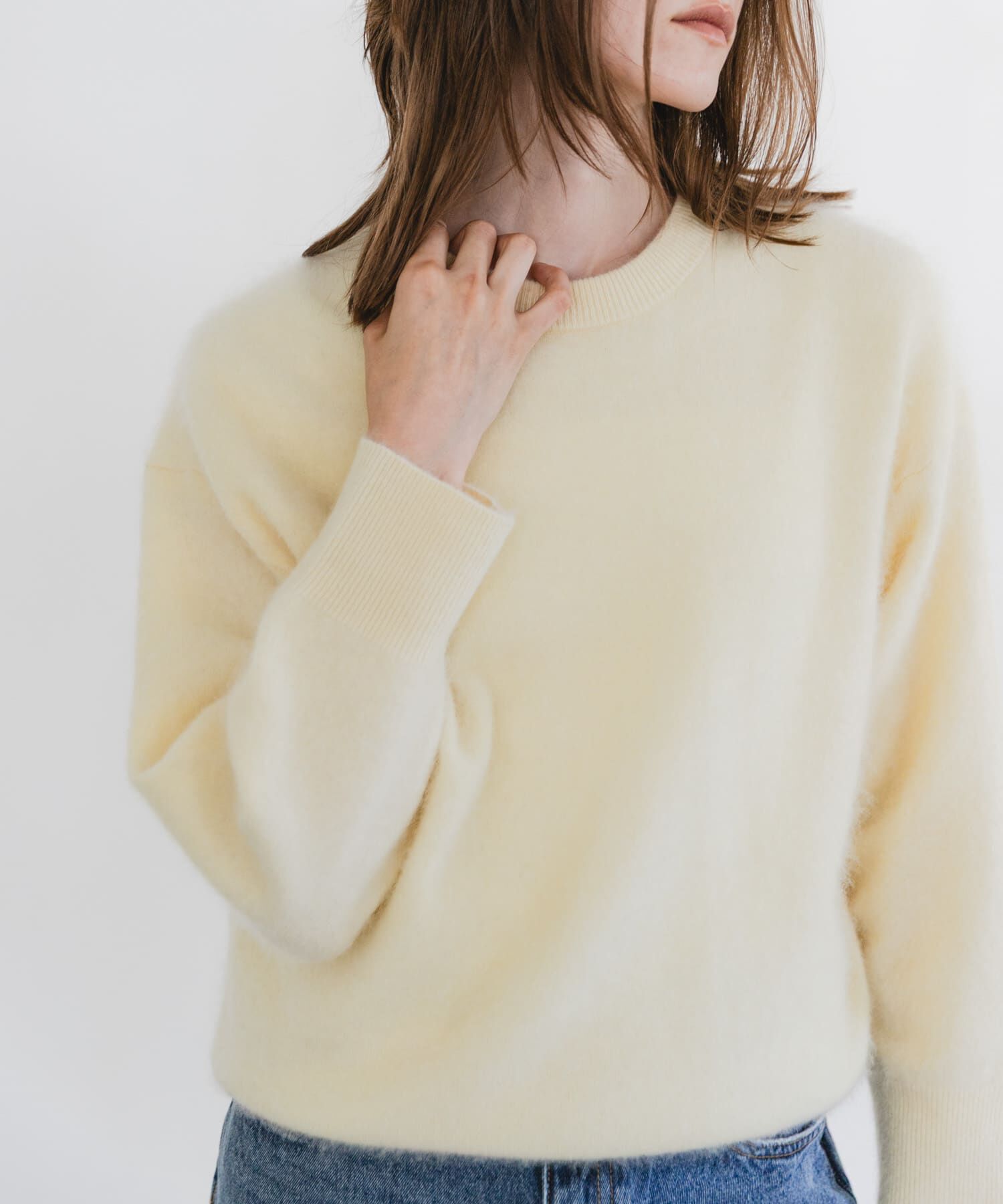 URBAN RESEARCH「FUR WOOL ルーズニット」|ニット・セーター|イエロー