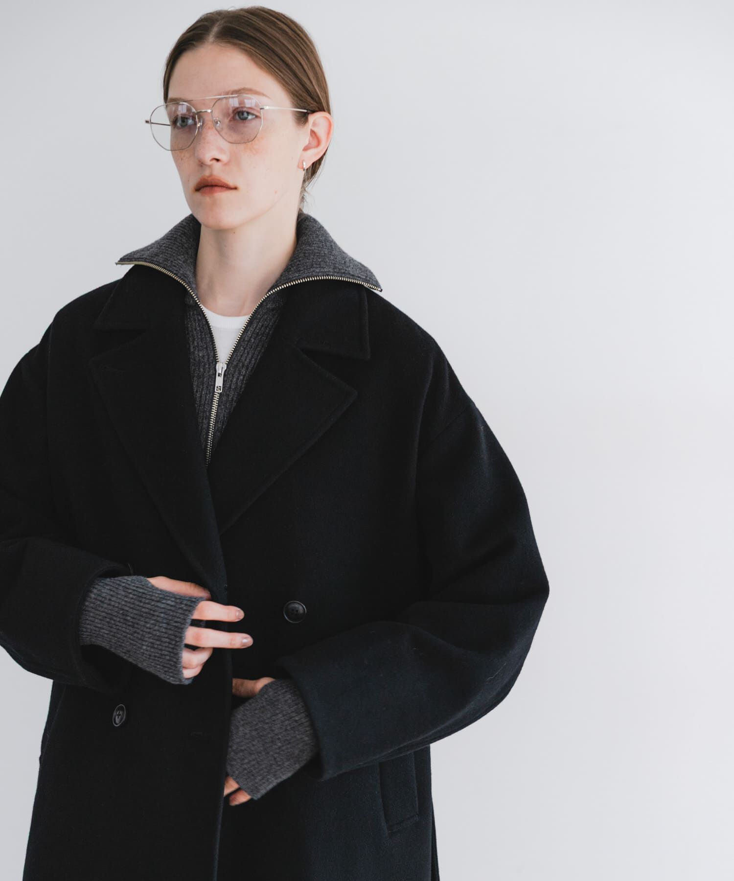 URBAN RESEARCH「スーパー140ウールチェスターコート」|ノーカラーコート|