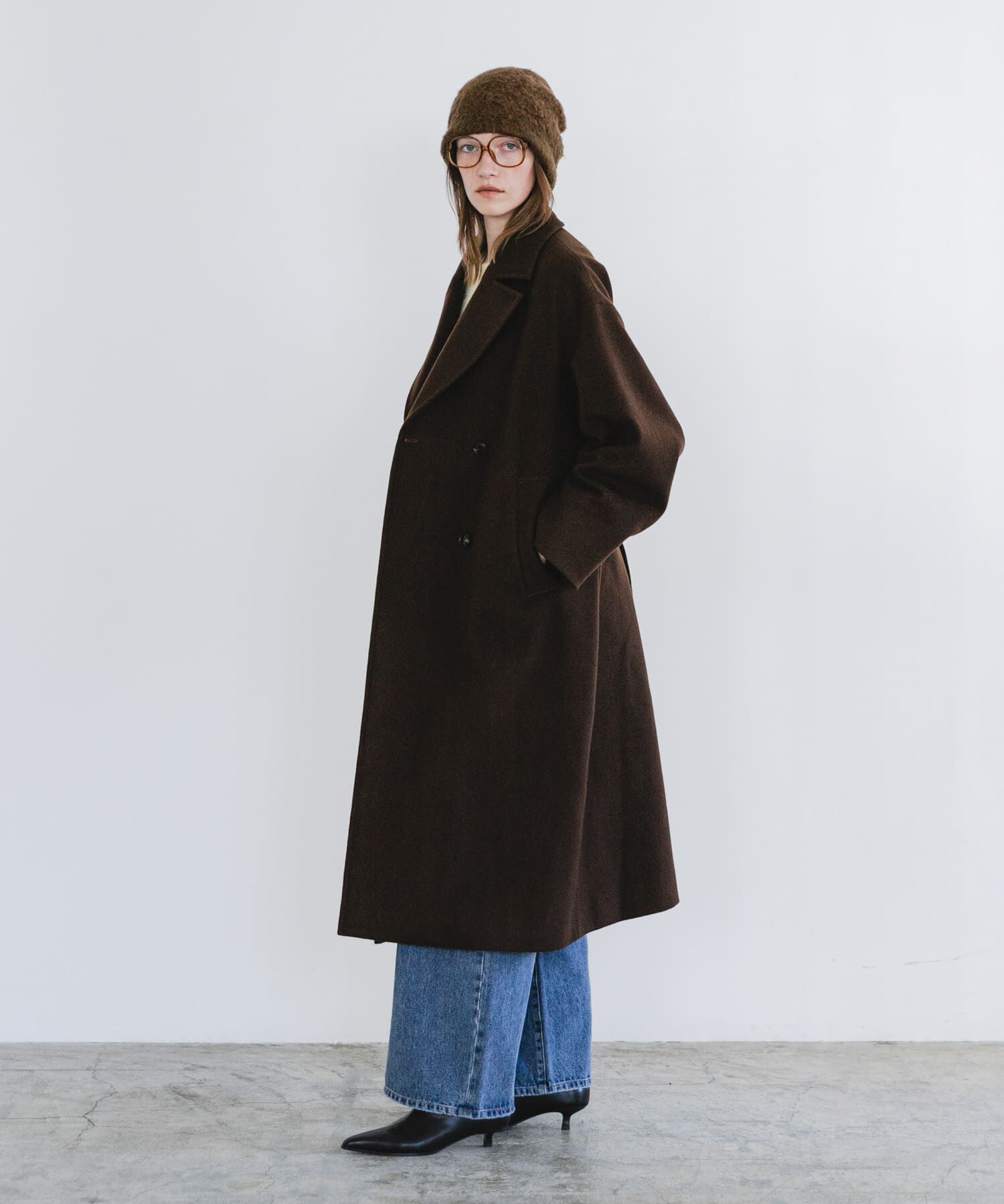 URBAN RESEARCH「スーパー140ウールチェスターコート」|ノーカラーコート|