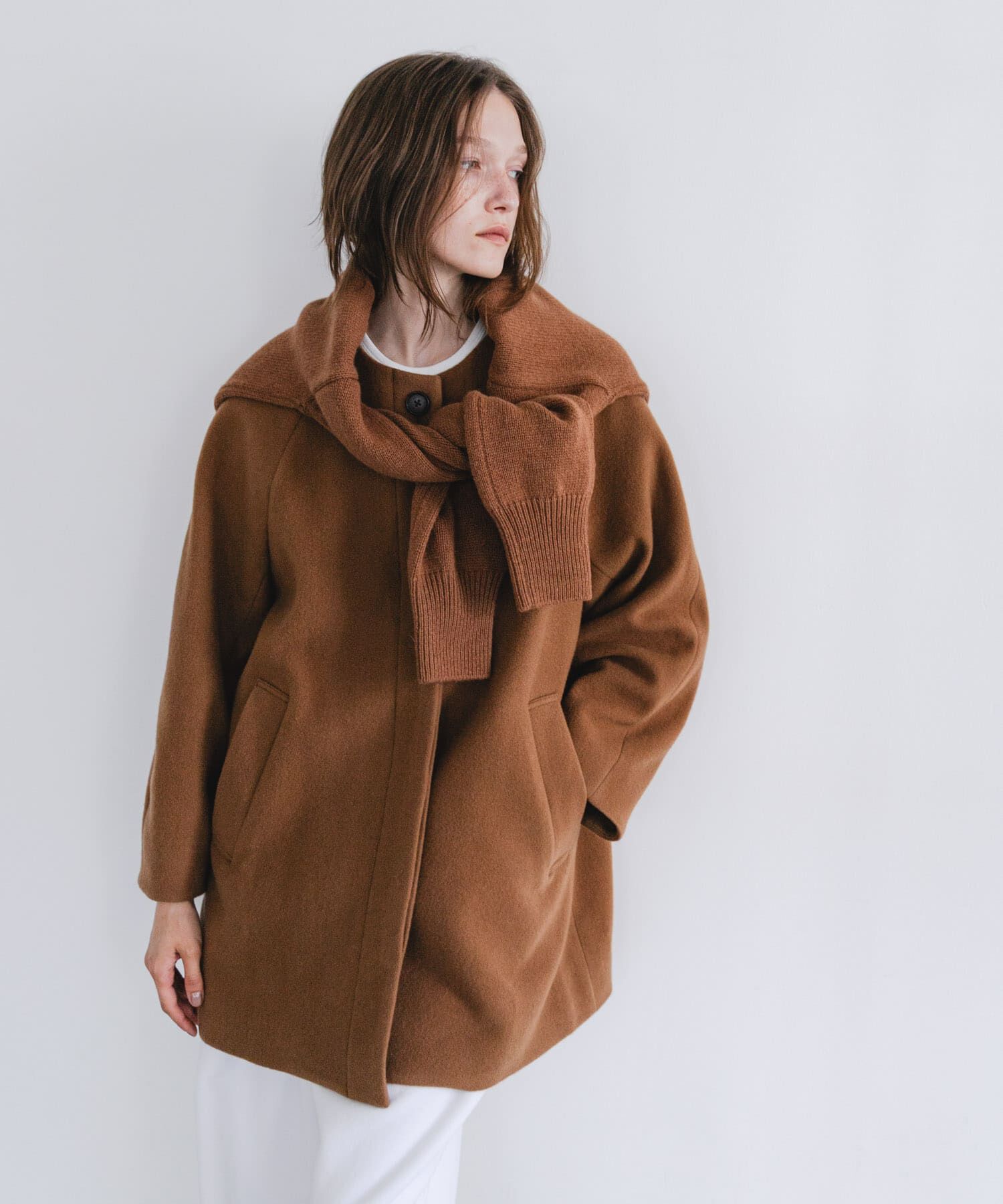 URBAN RESEARCH「スーパー100ウールモッサノーカラーコート」|ノーカラーコート|