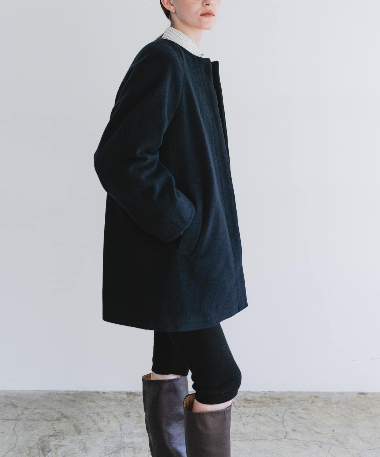 URBAN RESEARCH「スーパー100ウールモッサノーカラーコート」|ノーカラーコート|