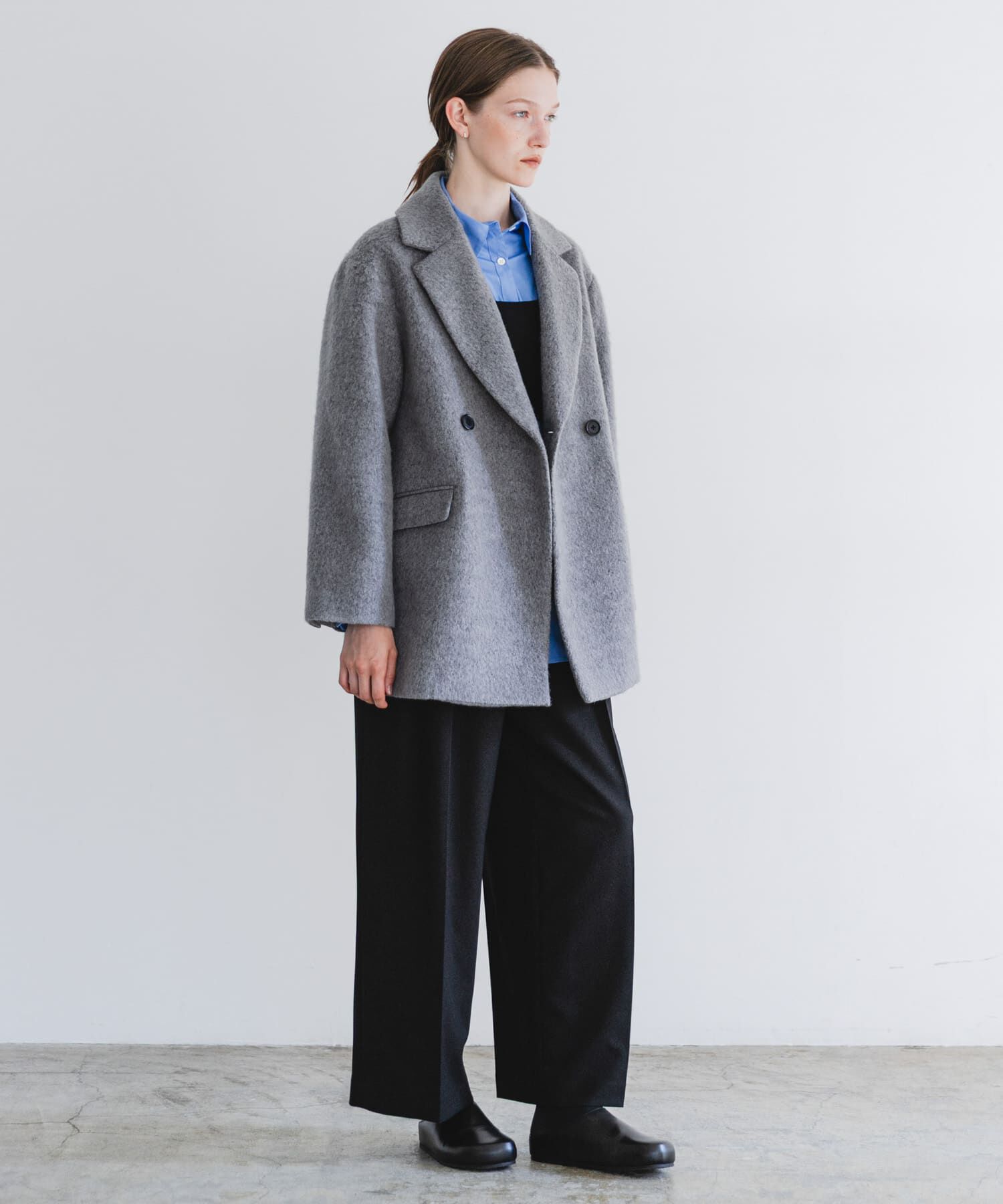 URBAN RESEARCH「ウールブレンドシャギーコート」|ノーカラーコート|