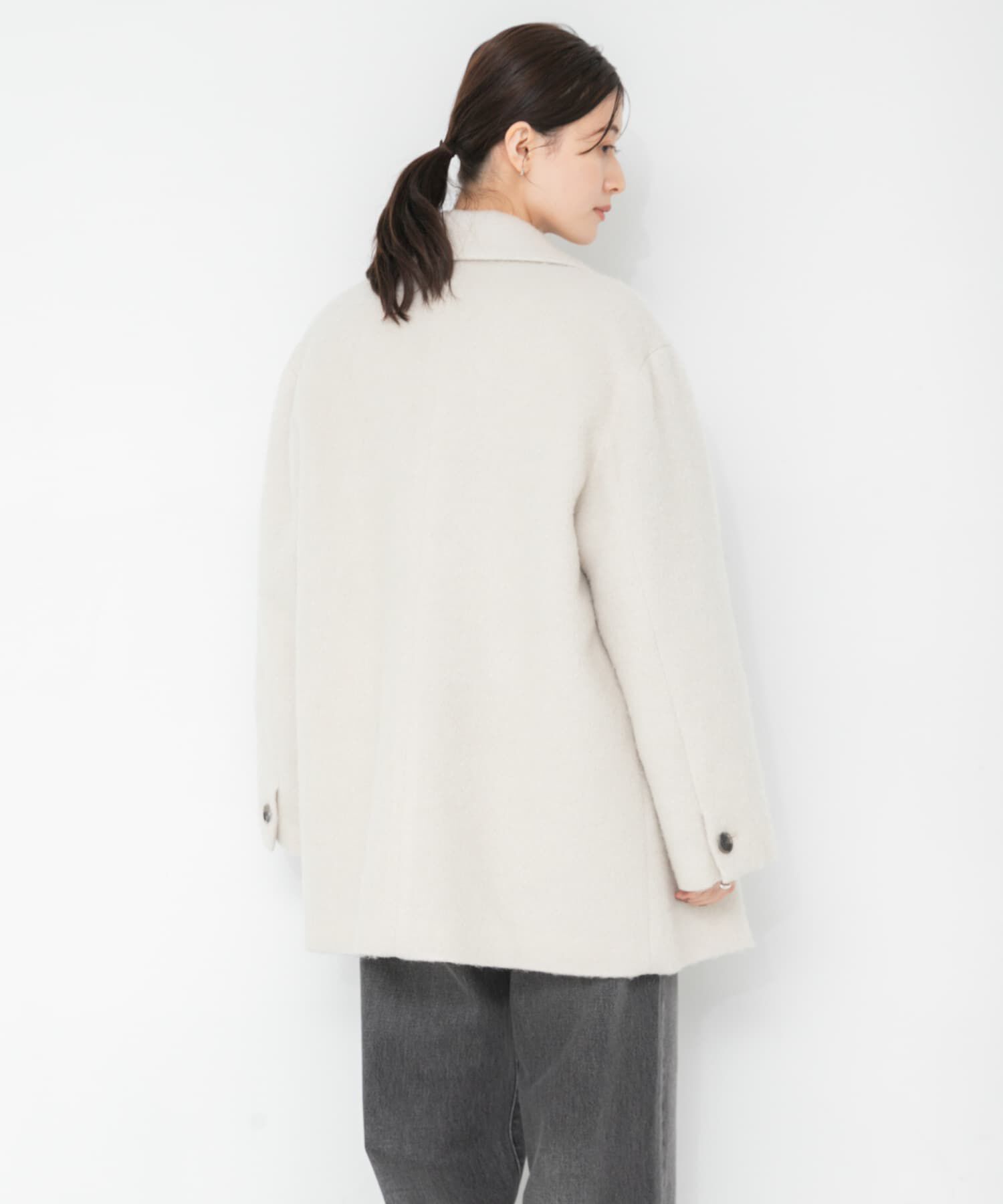 URBAN RESEARCH「ウールブレンドシャギーコート」|ノーカラーコート|