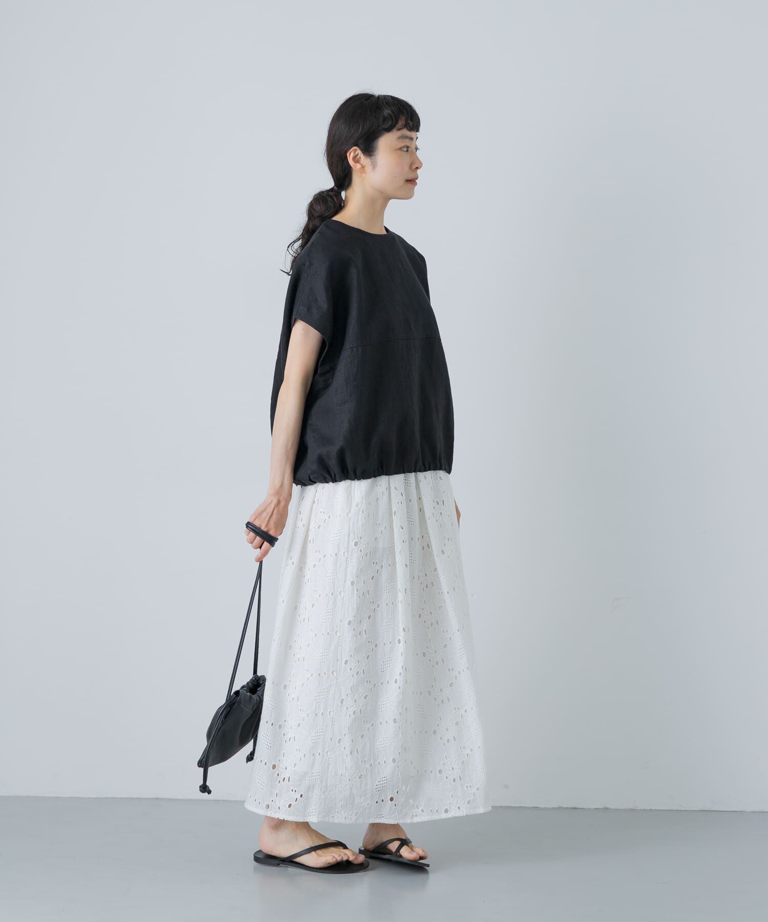 かぐれ「コットンアイレット刺繍スカート」|スカート|