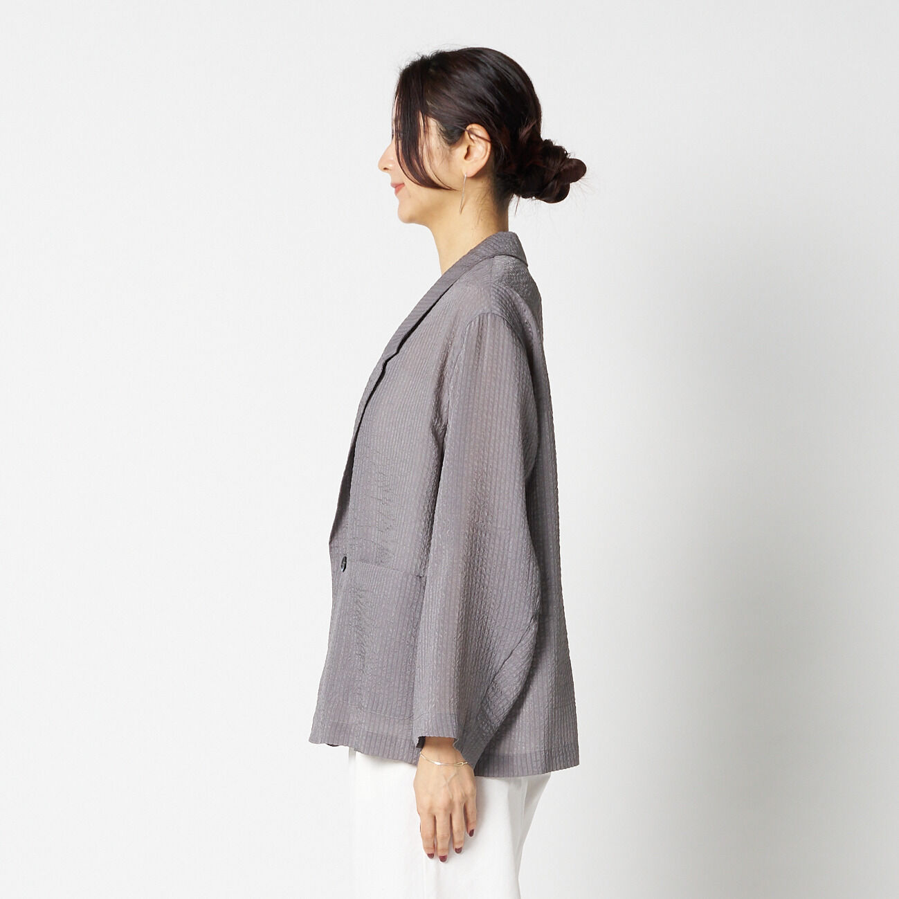 HELIOPOLE「HELIOPOLE SHEER DOBBY STRIPE JACKET」|デニムジャケット|