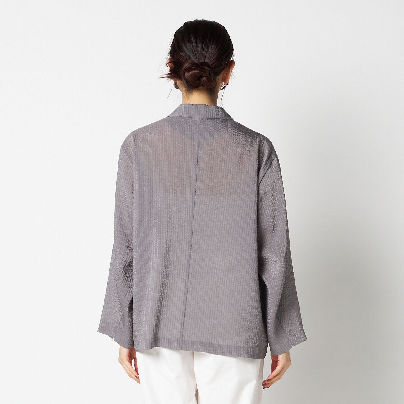 HELIOPOLE「HELIOPOLE SHEER DOBBY STRIPE JACKET」|デニムジャケット|