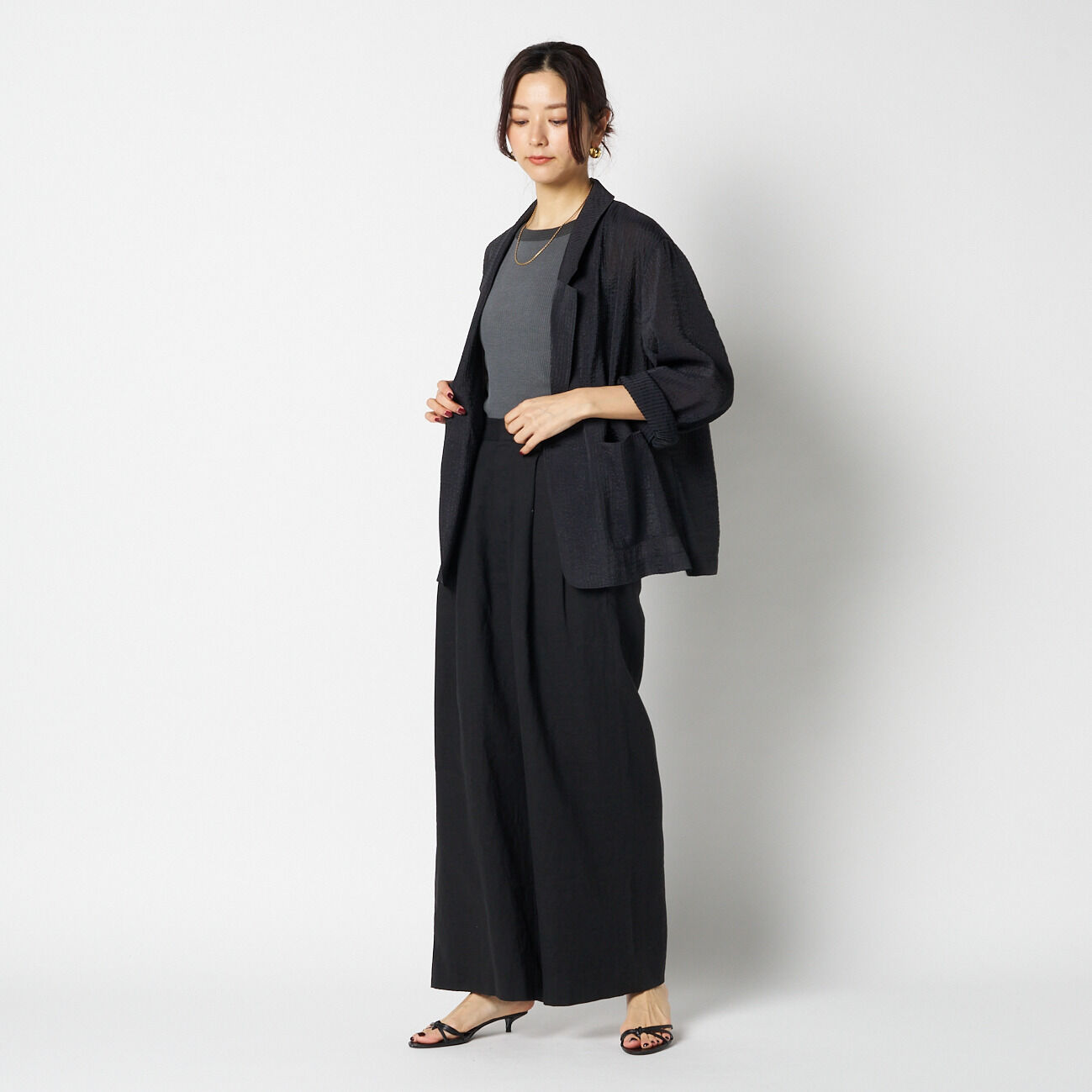HELIOPOLE「HELIOPOLE SHEER DOBBY STRIPE JACKET」|デニムジャケット|