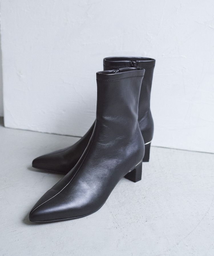 YECCA VECCA「ストレッチミドルブーツ」|ショートブーツ|Black