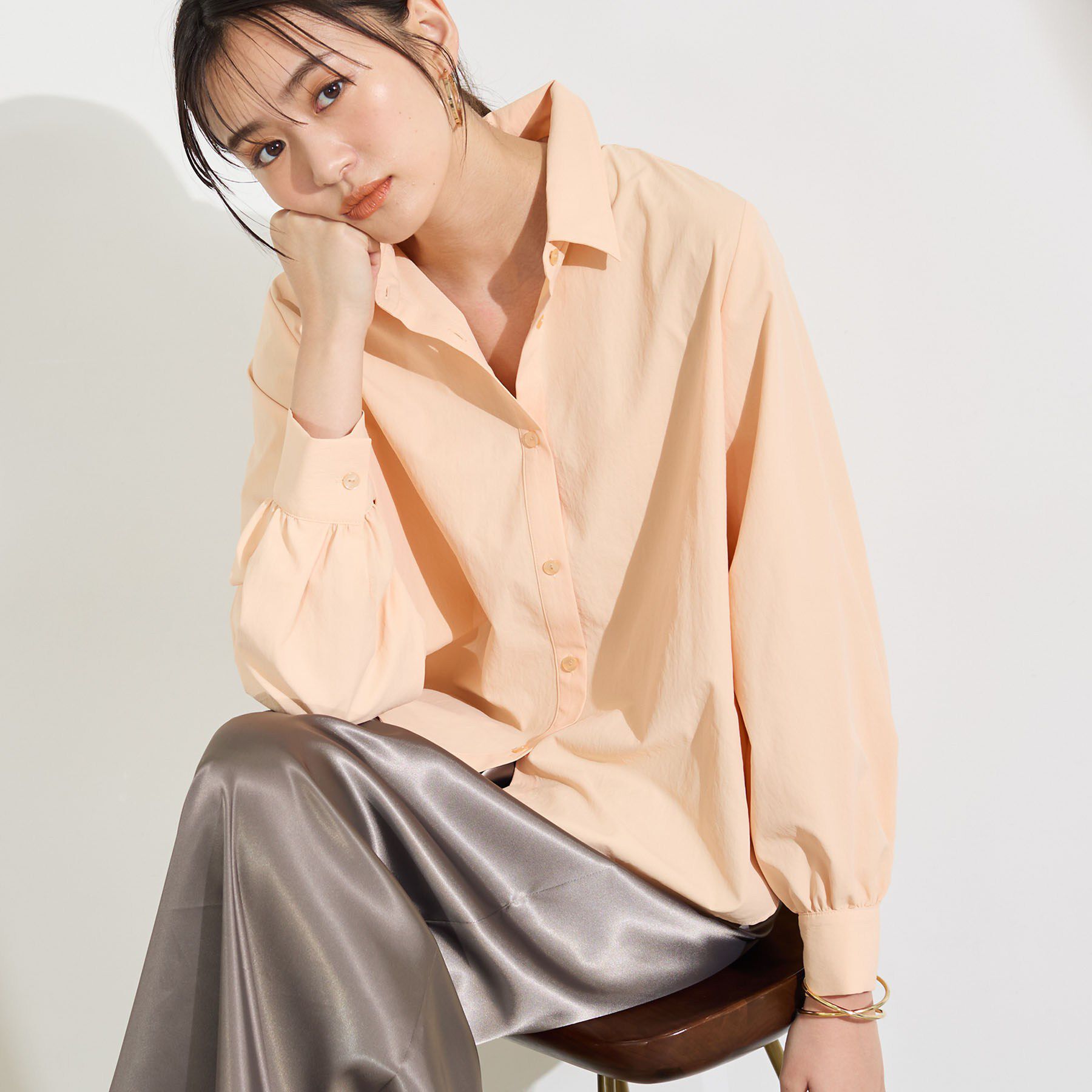INDIVI「【接触冷感／ストレッチ◎】取外し可ボウタイシャツ」|シャツ・ブラウス|