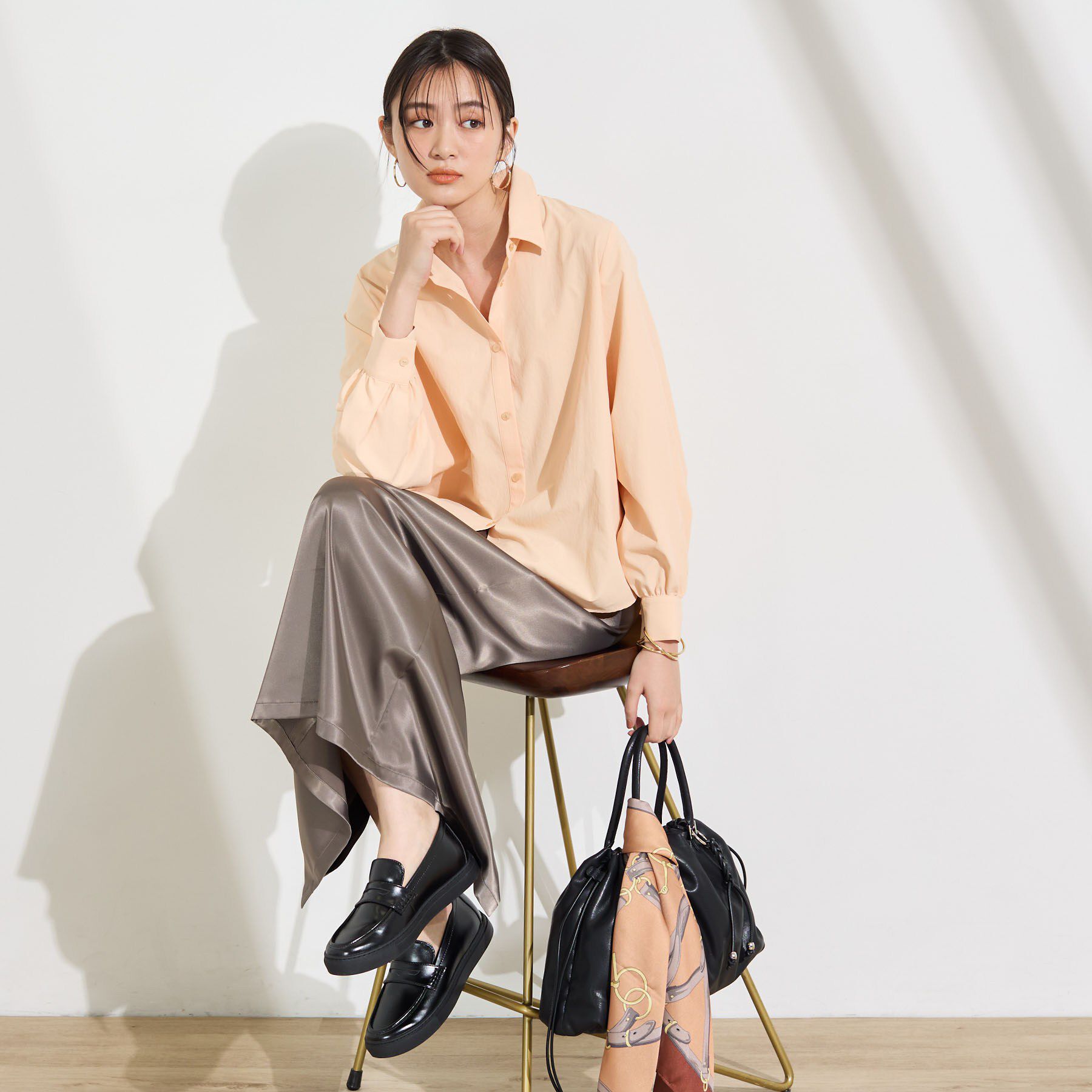 INDIVI「【接触冷感／ストレッチ◎】取外し可ボウタイシャツ」|シャツ・ブラウス|