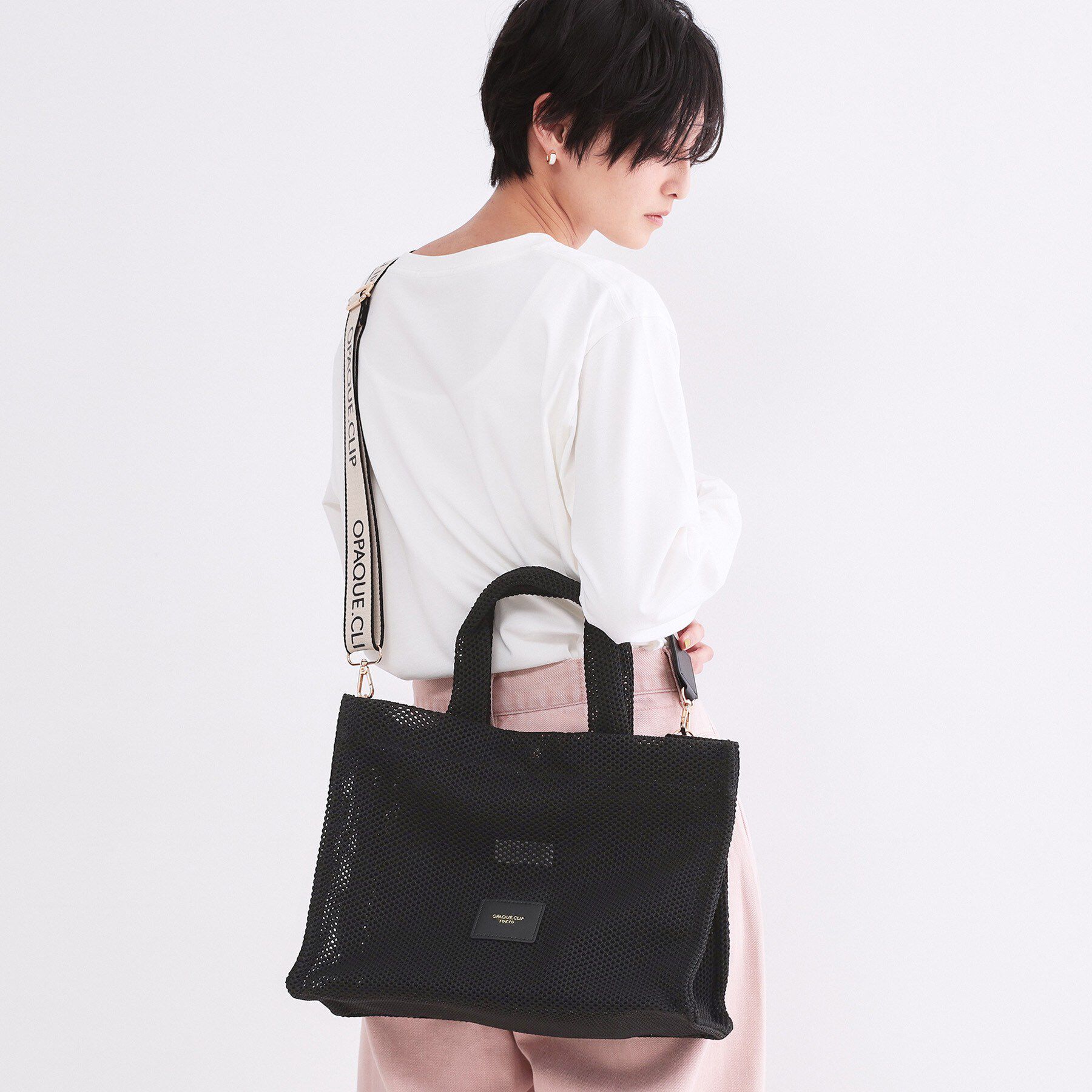 OPAQUE.CLIP「【2WAY/A4】メッシュスクエアトートバッグ」|トートバッグ|