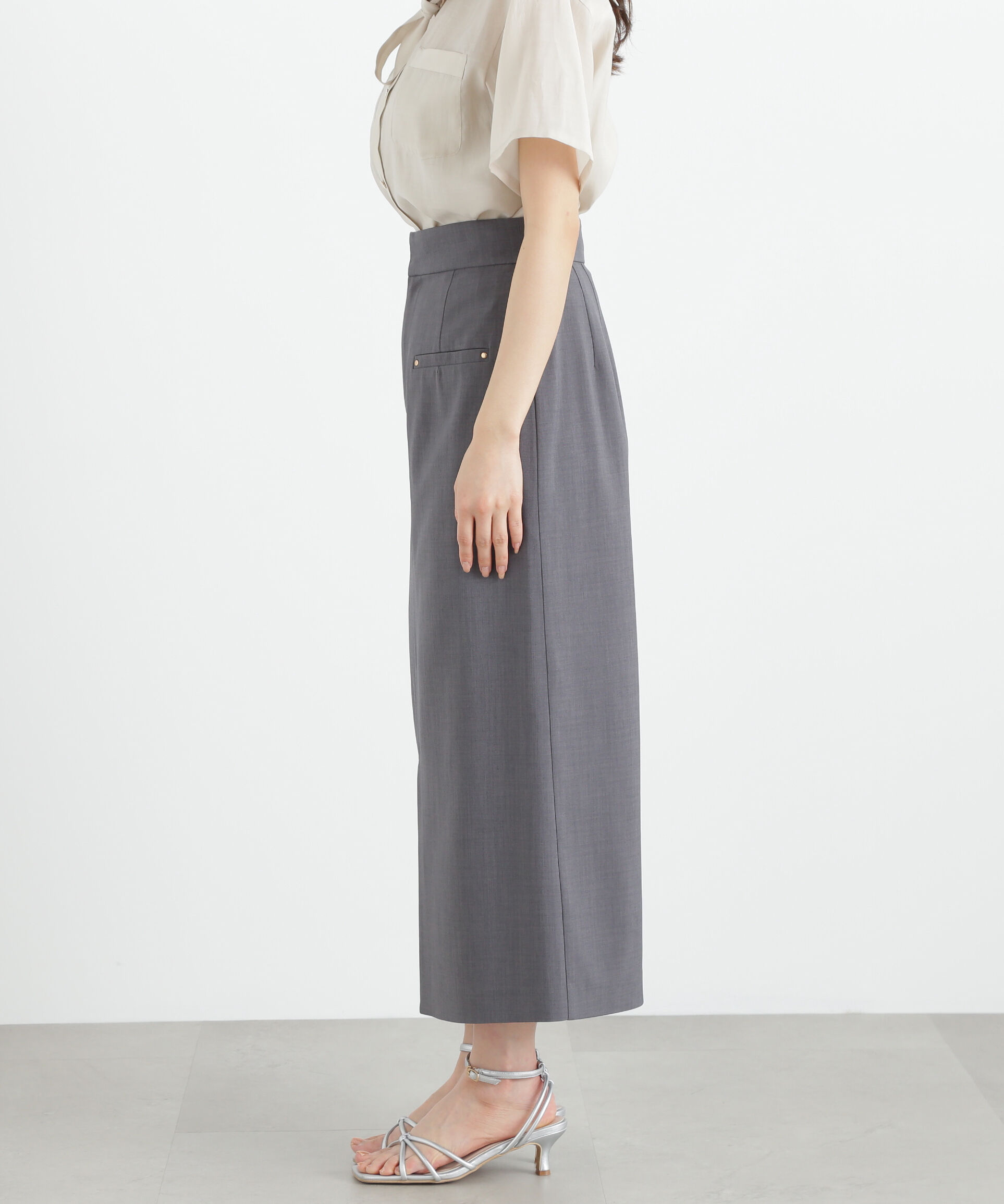 PROPORTION BODY DRESSING「前スリットナロースカート」|スカート|