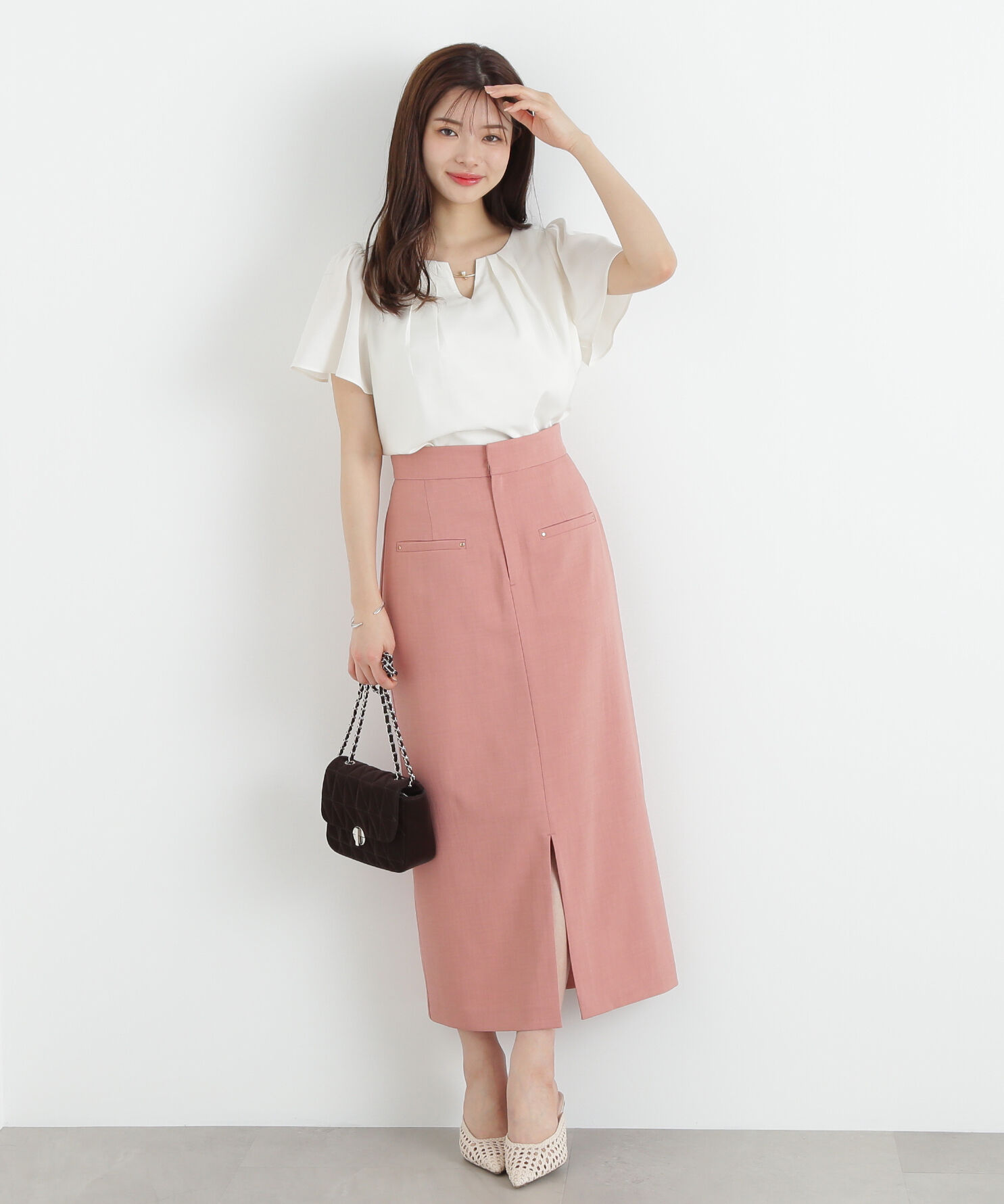 PROPORTION BODY DRESSING「前スリットナロースカート」|スカート|