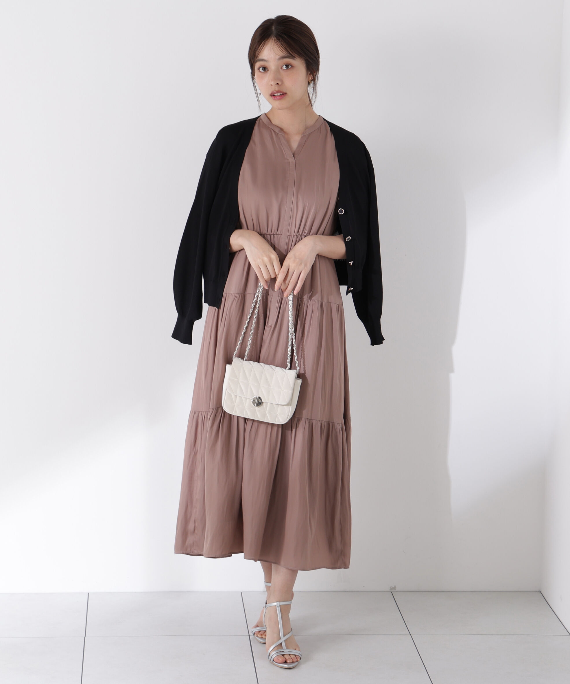 PROPORTION BODY DRESSING「リボン付きギャザーワンピース」|ワンピース|