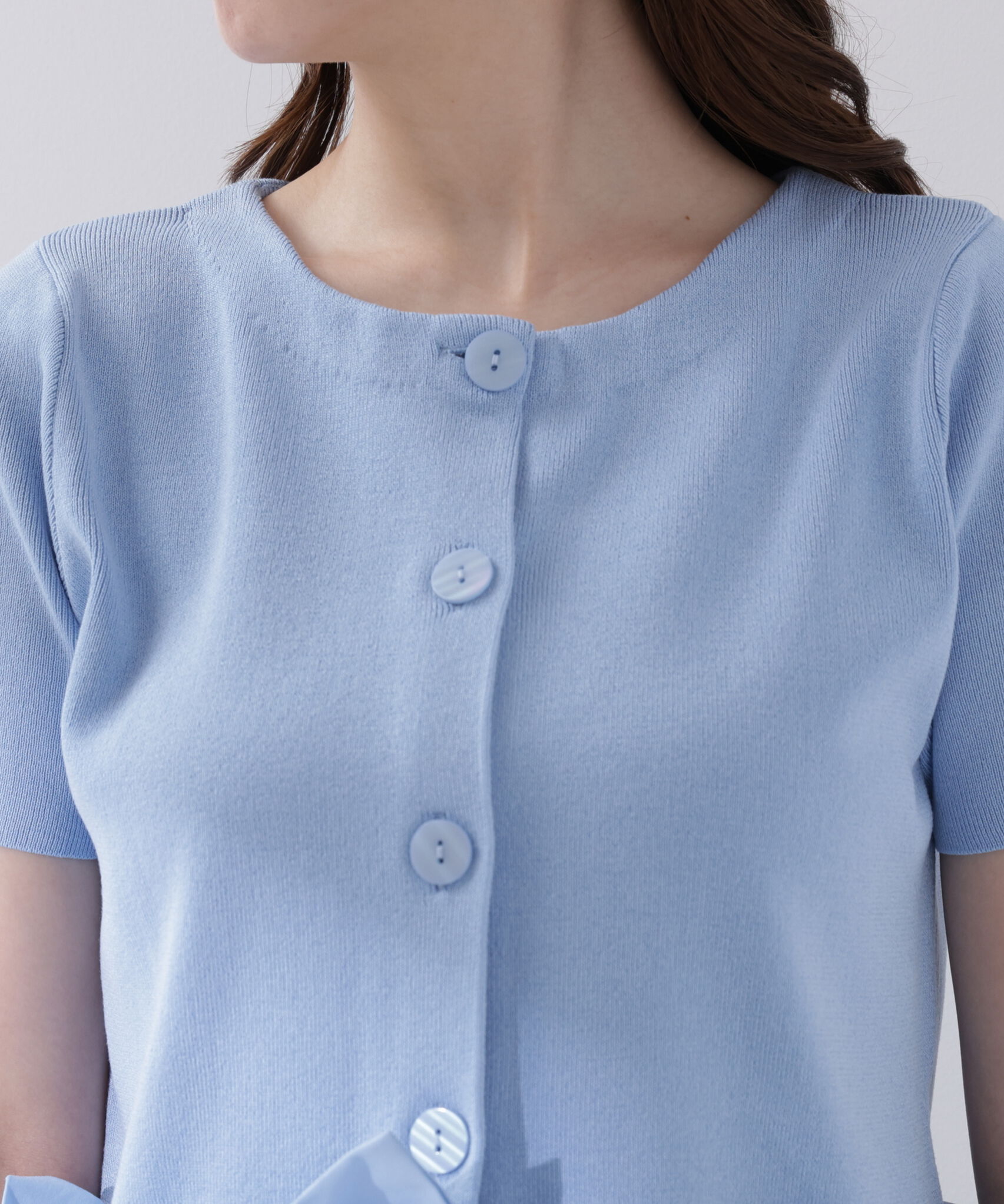 PROPORTION BODY DRESSING「＜中川紅葉さん着用＞〈a/mie〉半袖ホイップヘムカーディガン」|カーディガン|