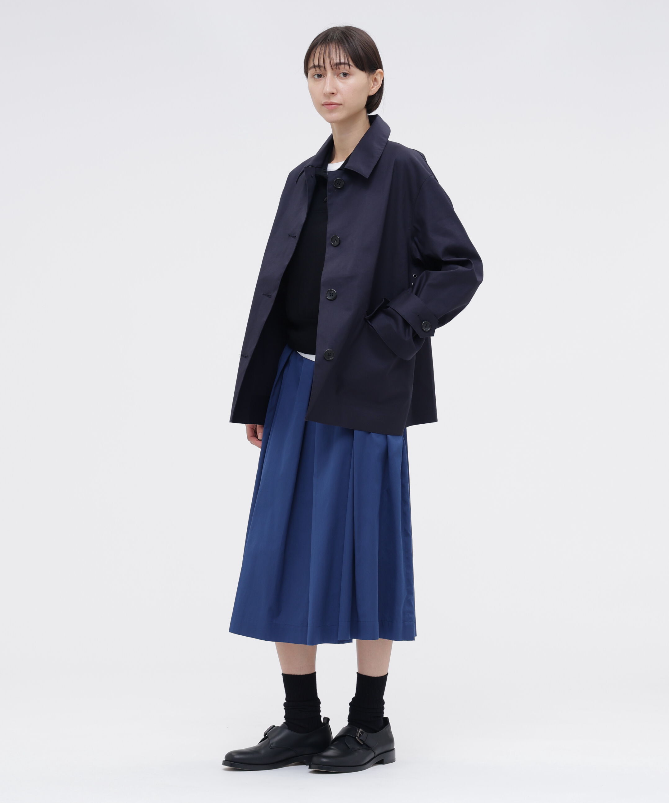  「COTTON SILK POPLIN SKIRT」|スカート|