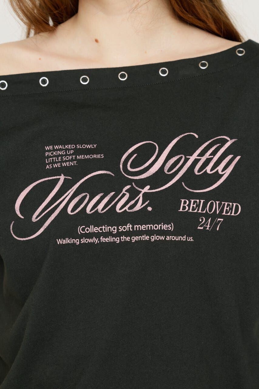 SLY「ONE SHOULDER PRINT トップス」|Tシャツ・カットソー|