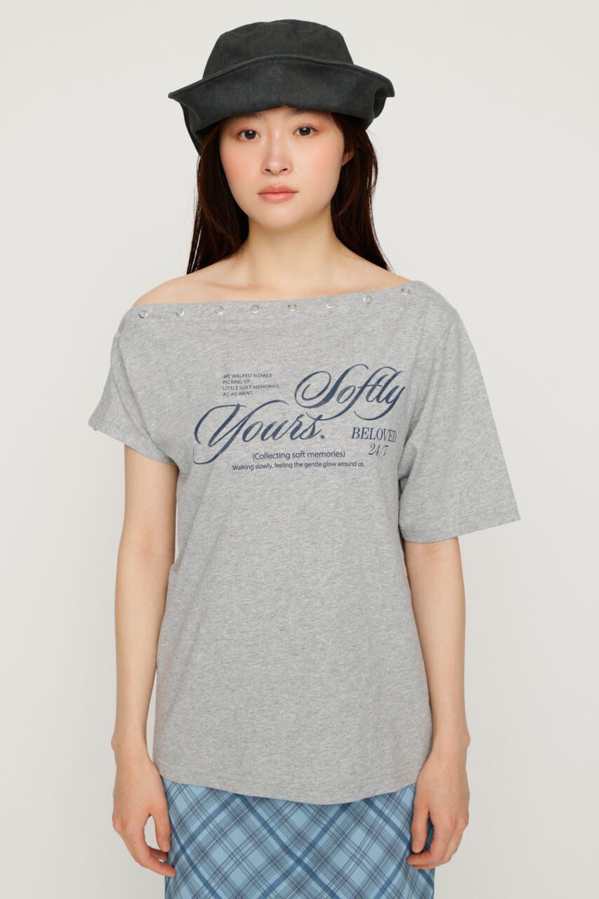 SLY「ONE SHOULDER PRINT トップス」|Tシャツ・カットソー|