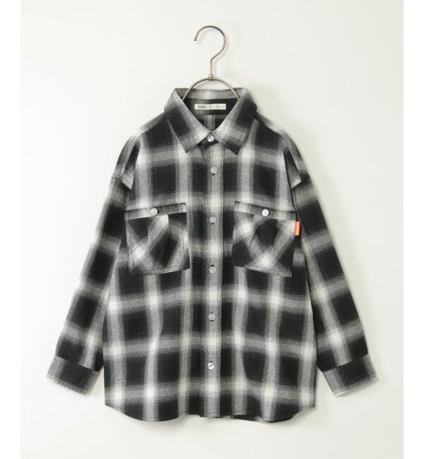 ikka kids「デニム＆チェックオーバーシャツ（120~160cm）」|シャツ・ブラウス|