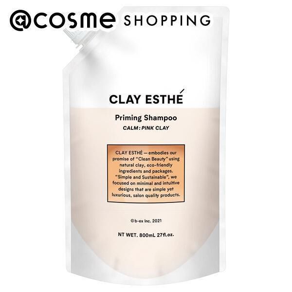  「CLAY ESTHE プライミングシャンプー ピンククレイ 詰め替え用/甘くみずみずしいサボンの香り (800ml)」|シャンプー|その他