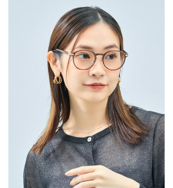  「Zoff｜UNITED ARROWS メガネ | [Casual] 伊達メガネ 度付き ユナイテッドアローズ   レンズ交換券付」|メガネ|薄ブラウン1