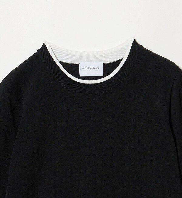 UNITED ARROWS「ブローチ ハーフスリーブ ニット」|ニット・セーター|