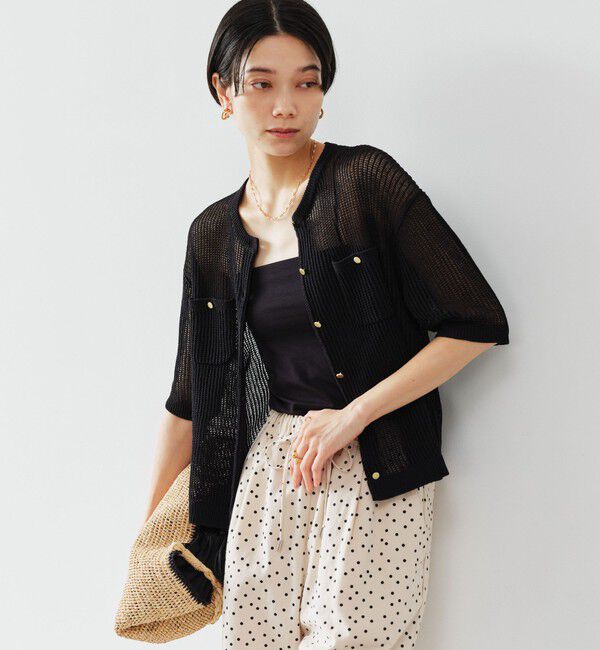 UNITED ARROWS green label relaxing「デイリーメッシュカーデ ウォッシャブル」|カーディガン|