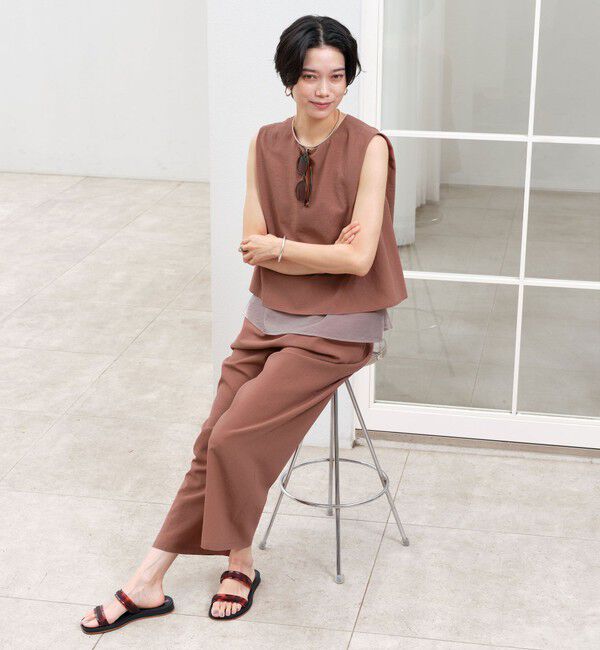 UNITED ARROWS green label relaxing「ダブルフレアオールインワン マシンウォッシャブル 通気性 ストレッチ」|オールインワン|