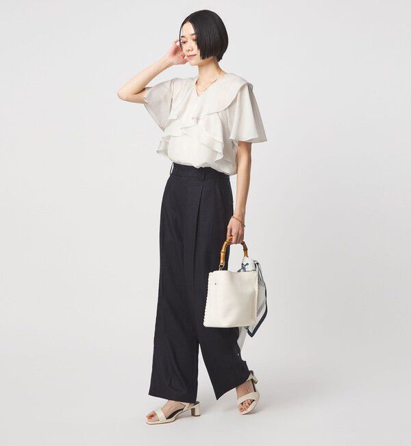 UNITED ARROWS green label relaxing「ラッフル フレア ショートスリーブ ブラウス」|シャツ・ブラウス|