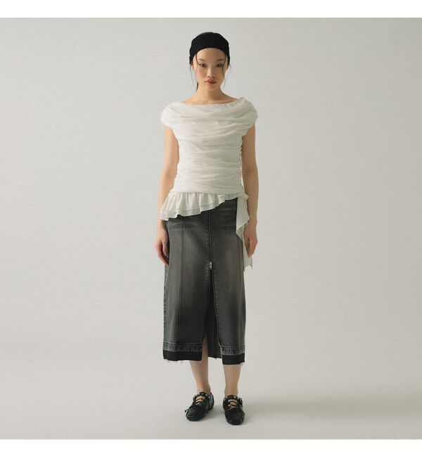 Ray BEAMS 「ギャザー ドレープ Tシャツ」|Tシャツ・カットソー|