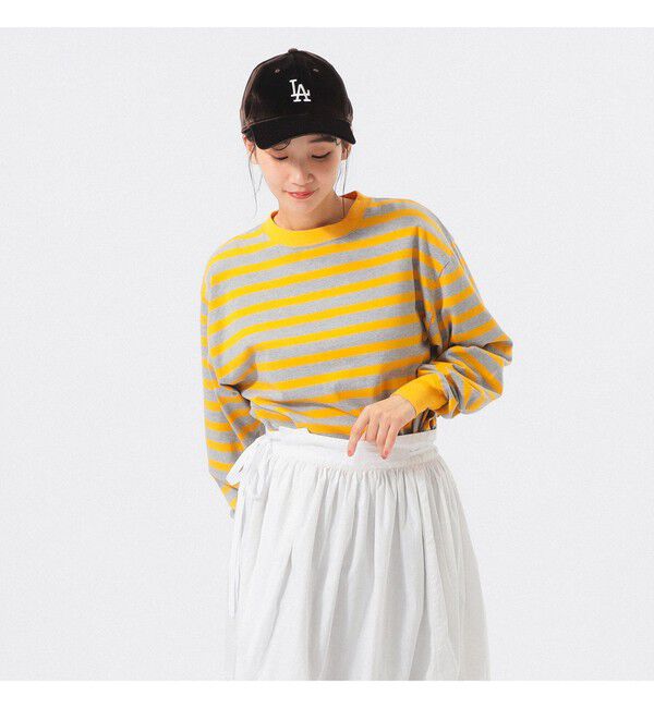 BEAMSBOY「ベーシック ボーダー ロング スリーブ」|Tシャツ・カットソー|T.GREY/YELLOW