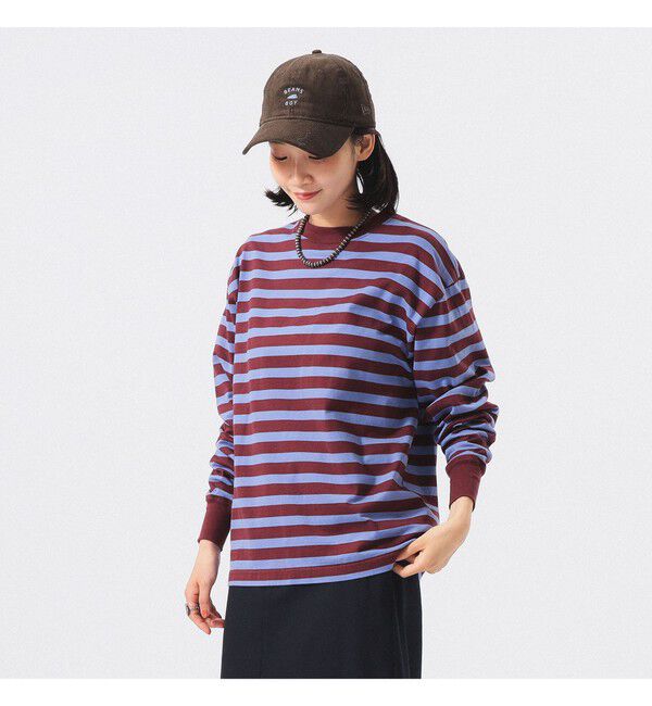 BEAMSBOY「ベーシック ボーダー ロング スリーブ」|Tシャツ・カットソー|BURGUNDY/PURPLE