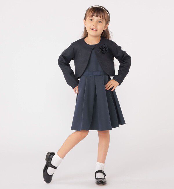 SHIPS KIDS「SHIPS KIDS:110～130cm / セレモニー ボレロジャケット コサージュ付き」|ボレロ|