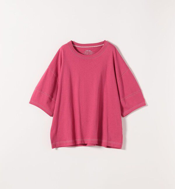 SHIPS any「SHIPS any:〈抗菌防臭/洗濯機可能〉USAコットン 配色 ステッチ ワイド TEE」|Tシャツ・カットソー|