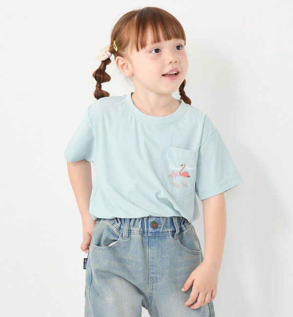 SHIPS Colors 「【WEB限定】SHIPS Colors:90～140cm /〈接触冷感・UVカット〉カノコ ポケット プリントT」|Tシャツ・カットソー|