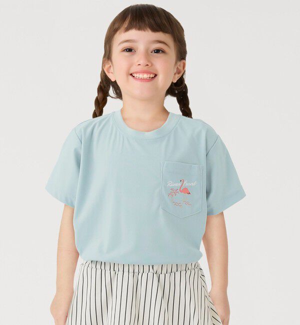 SHIPS Colors 「【WEB限定】SHIPS Colors:90～140cm /〈接触冷感・UVカット〉カノコ ポケット プリントT」|Tシャツ・カットソー|