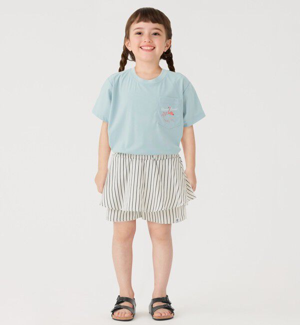 SHIPS Colors 「【WEB限定】SHIPS Colors:90～140cm /〈接触冷感・UVカット〉カノコ ポケット プリントT」|Tシャツ・カットソー|