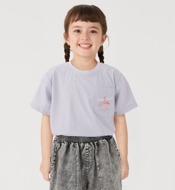 SHIPS Colors 「【WEB限定】SHIPS Colors:90～140cm /〈接触冷感・UVカット〉カノコ ポケット プリントT」|Tシャツ・カットソー|ラベンダー